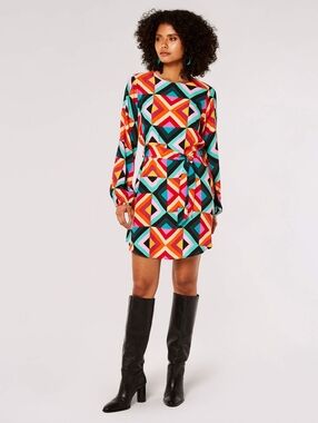 Geo square shift dress